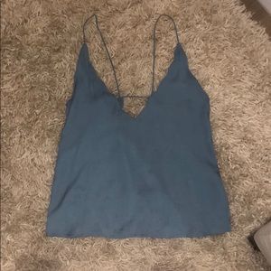 Urban Outfitters scalloped neckline blue tank